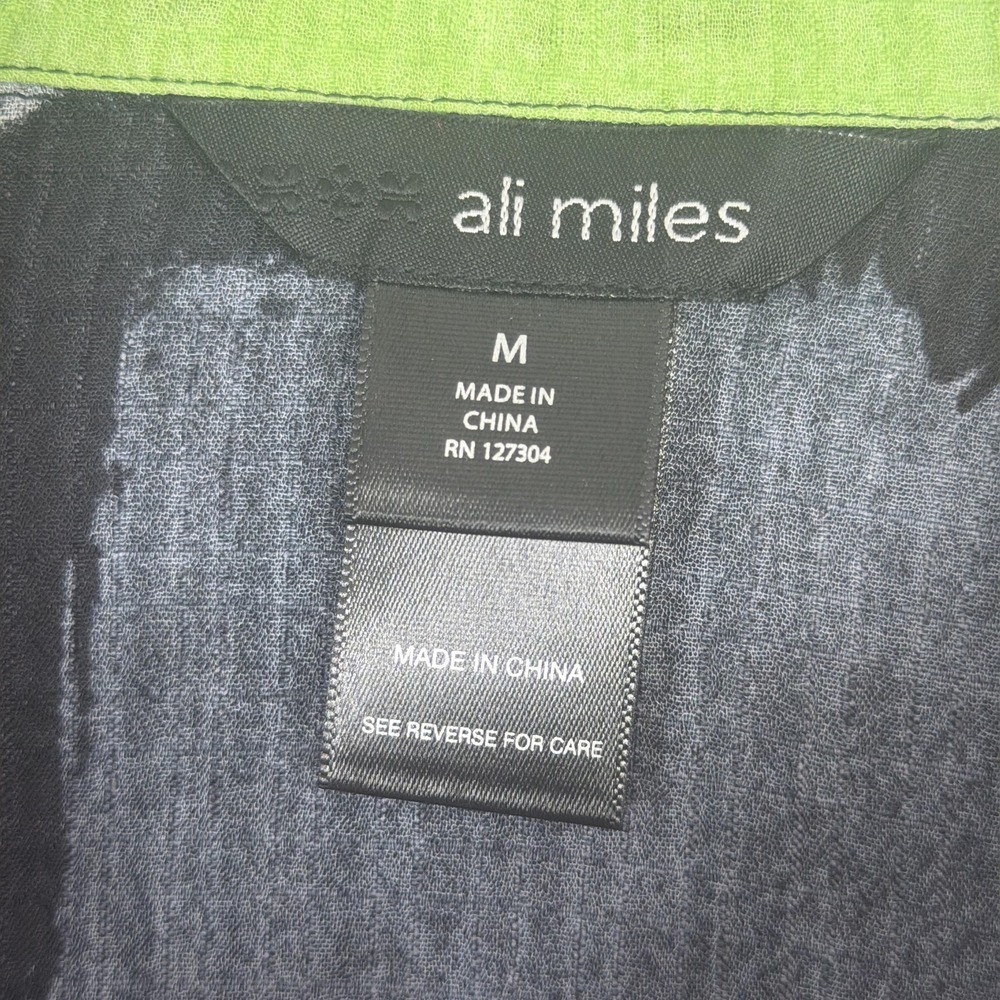 Ali Miles Jacket Womens Medium Multicolor Abstract Crepe Button Front Artsy - Picture 3 of 9